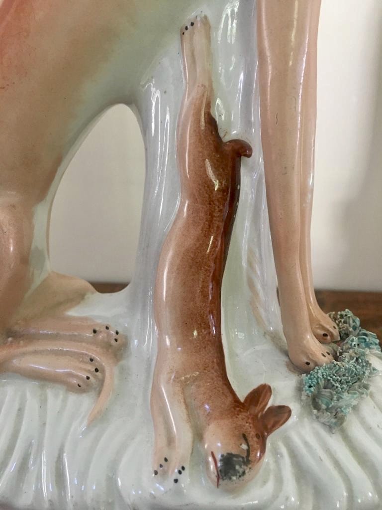 Fine Pair of Antique Staffordshire Greyhounds - Image 16